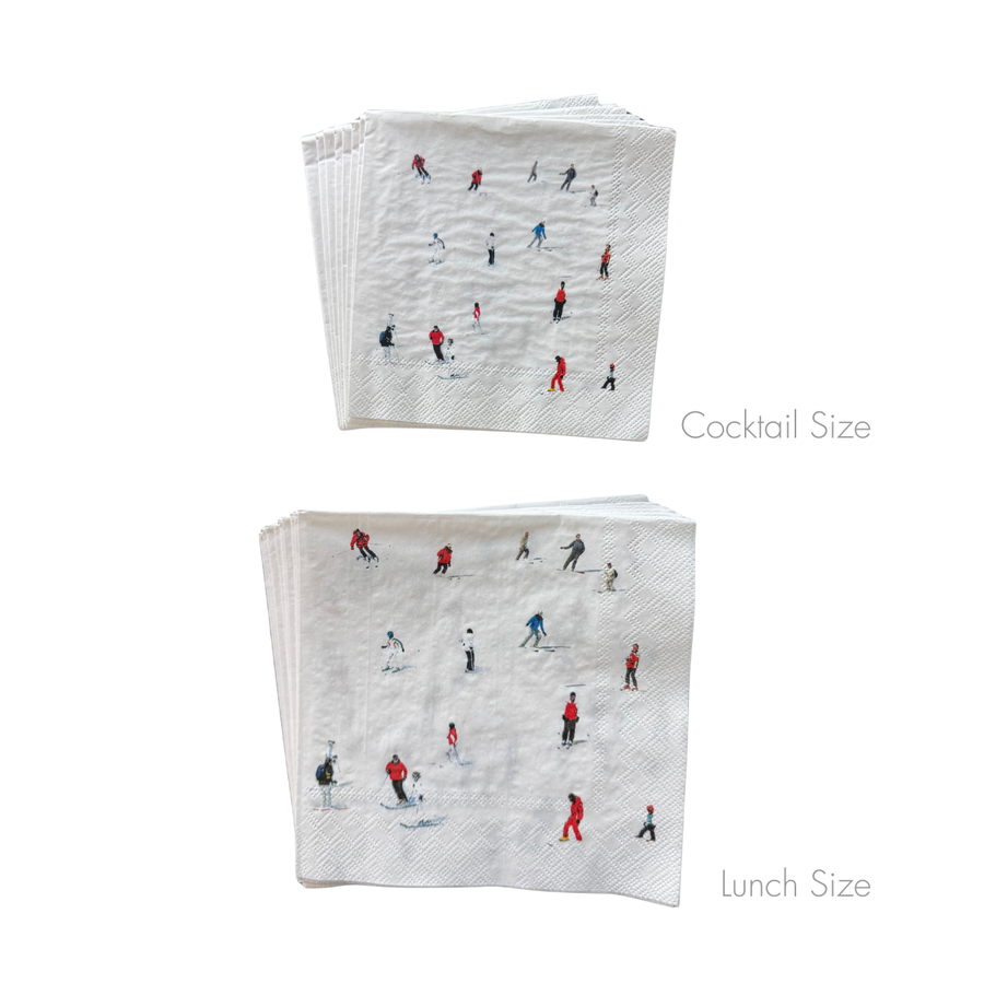 Skiers Cocktail Size Paper Napkin