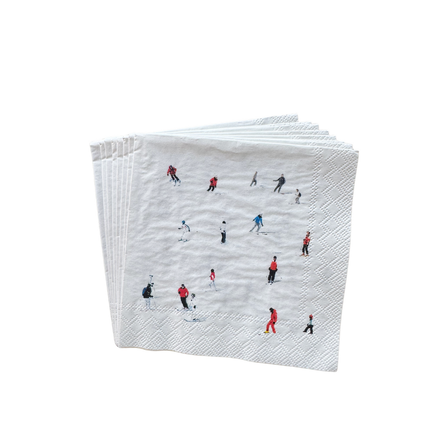 Skiers Cocktail Size Paper Napkin