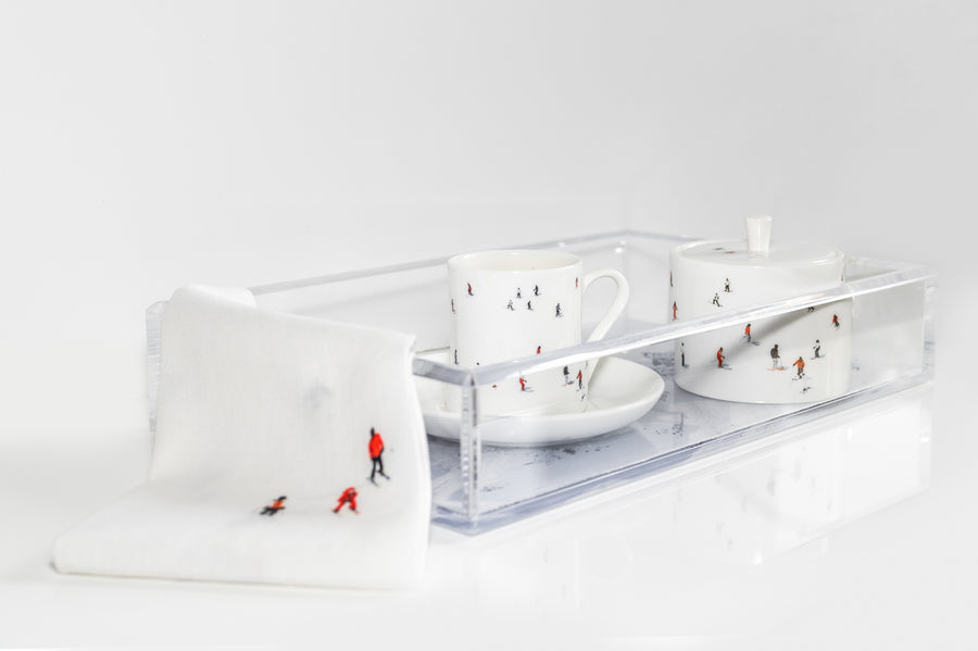 Perspex Trays with Snow Covered Mountain Photography