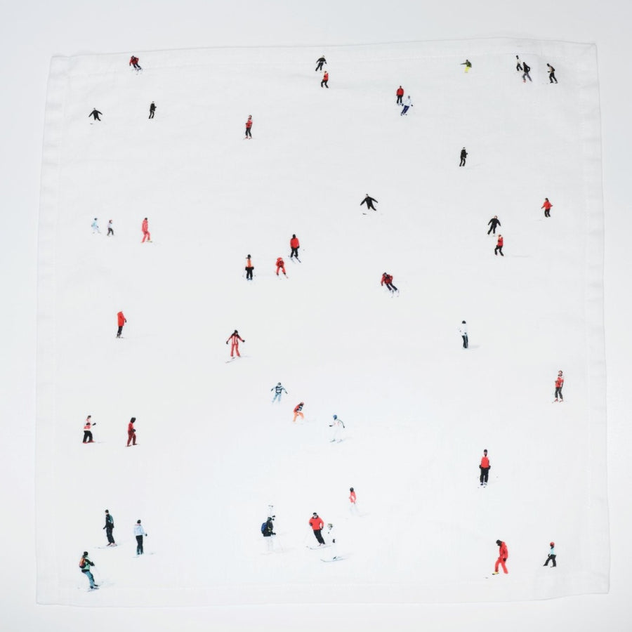 Skiers Printed Linen Napkin