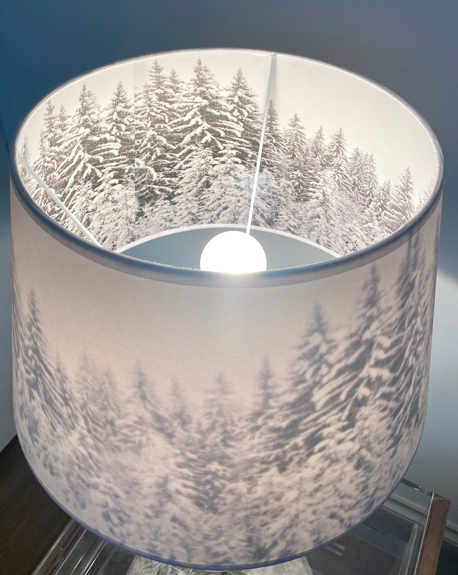 Snow Covered Pines Lampshade