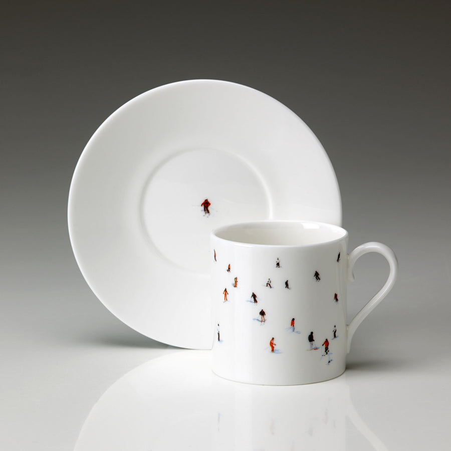 Skier Espresso Cup and Saucer