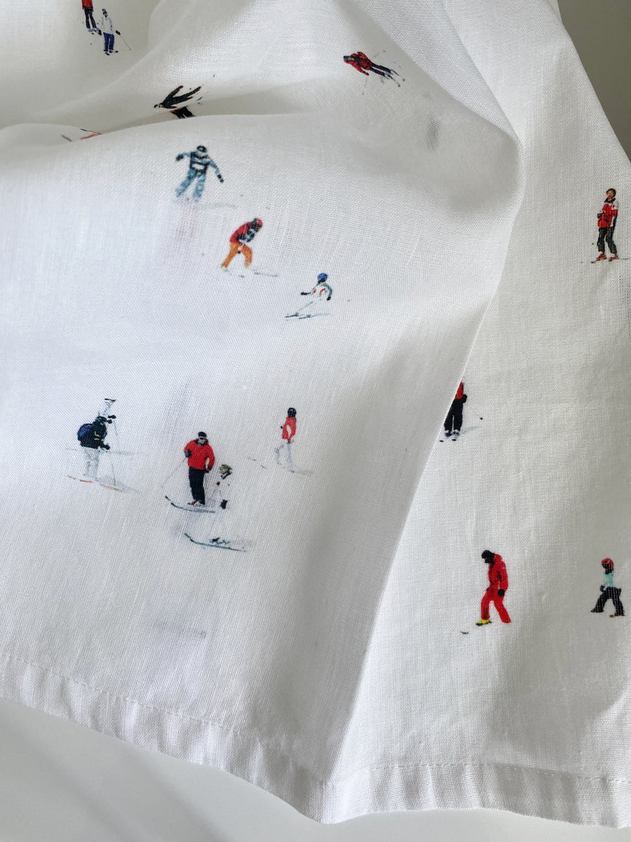 Skier Printed Tea Towel