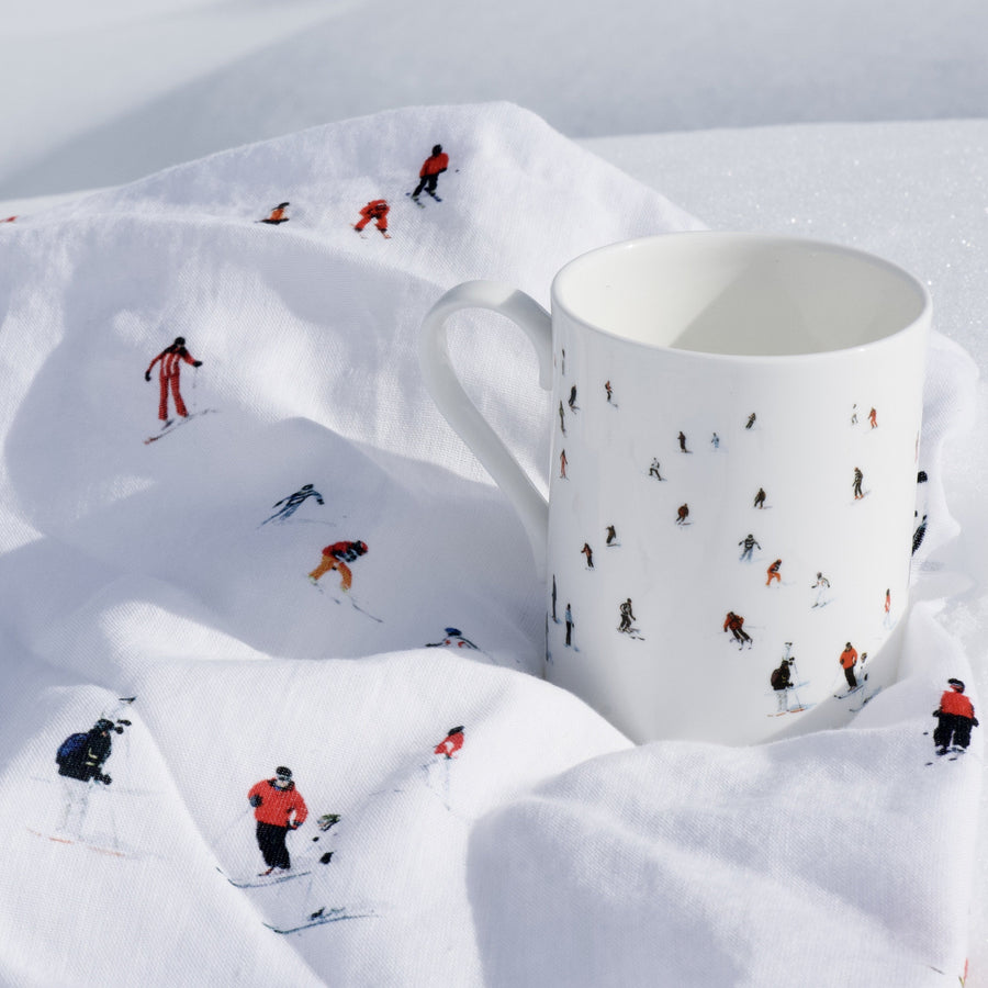 Skier Printed Tea Towel